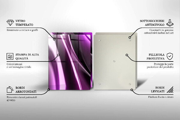 Tagliere in vetro temperato Astrazione viola