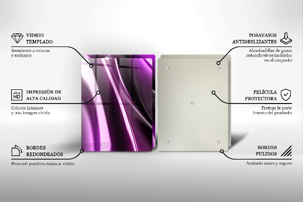 Tagliere in vetro temperato Astrazione viola
