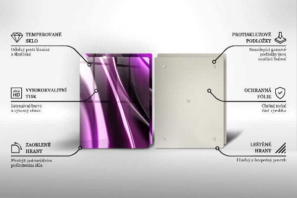 Tagliere in vetro temperato Astrazione viola