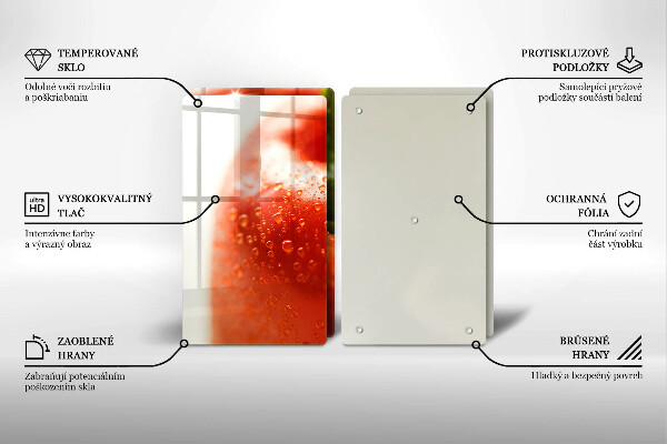 Tagliere in vetro temperato Pepe rosso