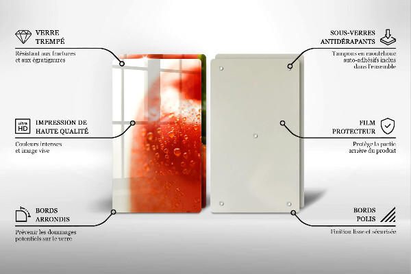 Tagliere in vetro temperato Pepe rosso