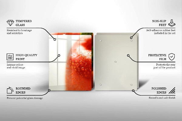 Tagliere in vetro temperato Pepe rosso