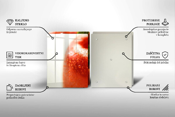 Tagliere in vetro temperato Pepe rosso