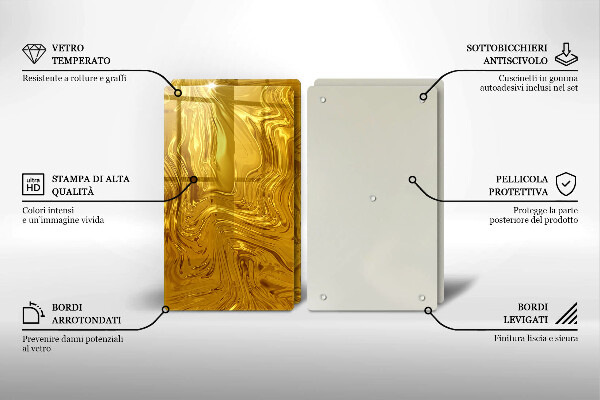 Tagliere in vetro temperato Trama oro