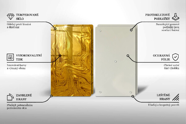 Tagliere in vetro temperato Trama oro