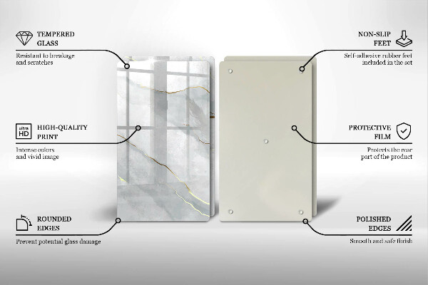 Tagliere in vetro temperato Trama di pietra