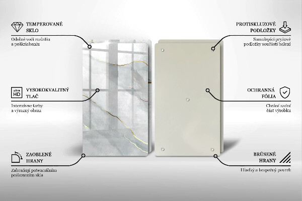 Tagliere in vetro temperato Trama di pietra