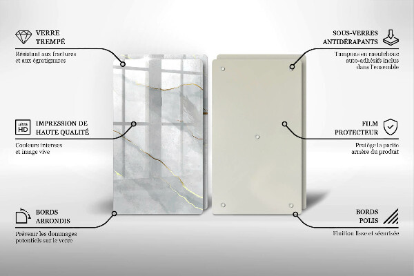 Tagliere in vetro temperato Trama di pietra