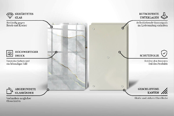 Tagliere in vetro temperato Trama di pietra