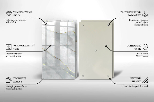 Tagliere in vetro temperato Trama di pietra