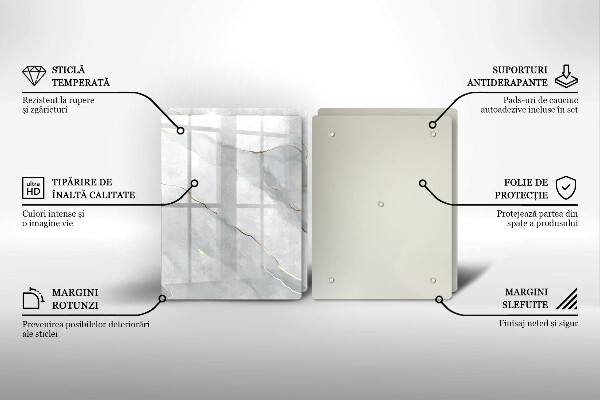Tagliere in vetro temperato Trama di pietra