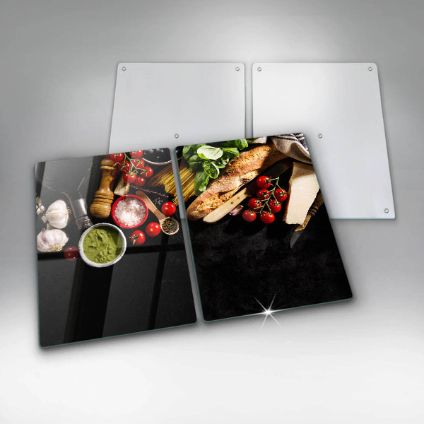 Tagliere in vetro temperato Ingredienti e spezie italiani