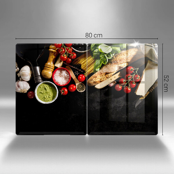 Tagliere in vetro temperato Ingredienti e spezie italiani