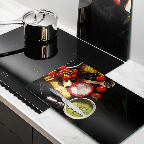 Tagliere in vetro temperato Ingredienti e spezie italiani