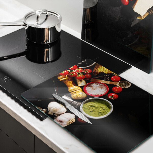 Tagliere in vetro temperato Ingredienti e spezie italiani