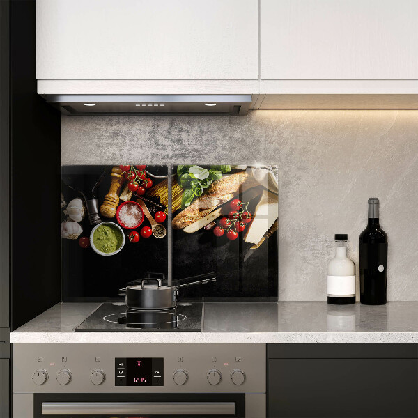 Tagliere in vetro temperato Ingredienti e spezie italiani