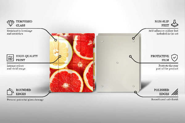Tagliere in vetro temperato Fette di pompelmo