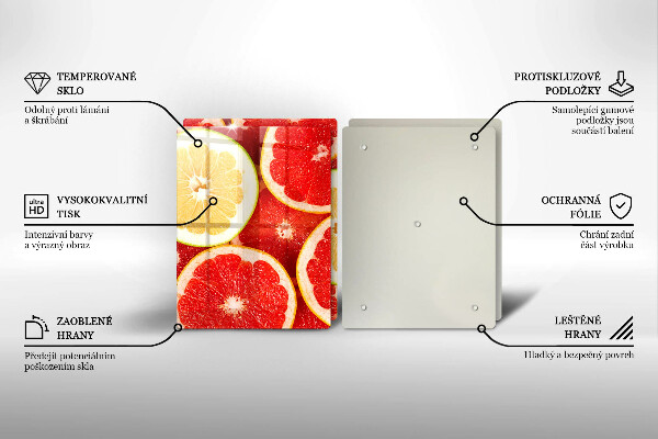 Tagliere in vetro temperato Fette di pompelmo