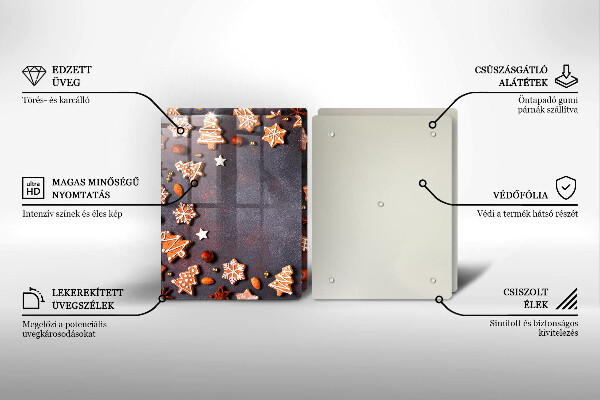 Tagliere in vetro temperato Natale di pan di zenzero
