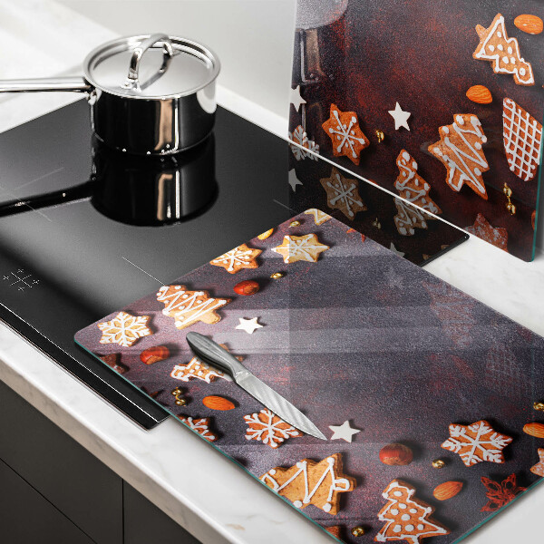 Tagliere in vetro temperato Natale di pan di zenzero