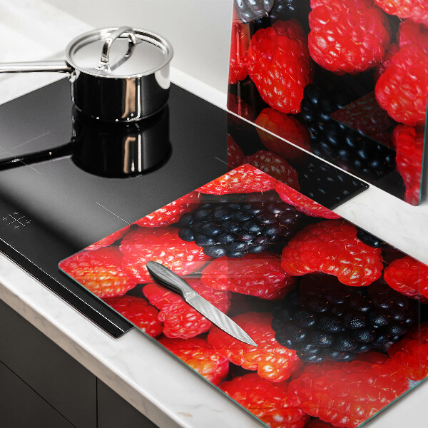 Tagliere in vetro temperato Lamponi e more