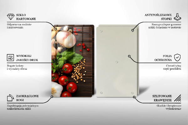 Tagliere in vetro temperato Verdure sul tavolo