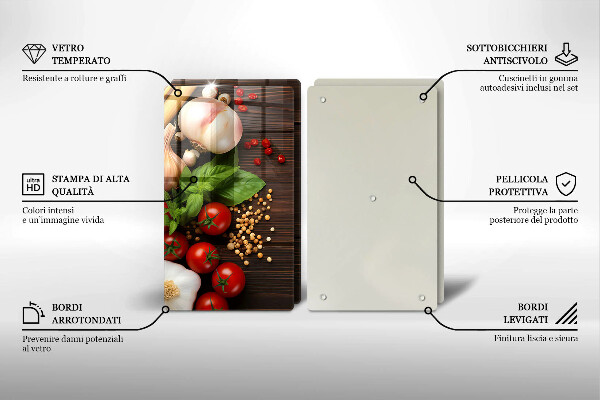 Tagliere in vetro temperato Verdure sul tavolo