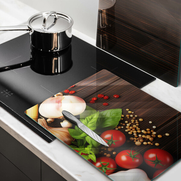 Tagliere in vetro temperato Verdure sul tavolo