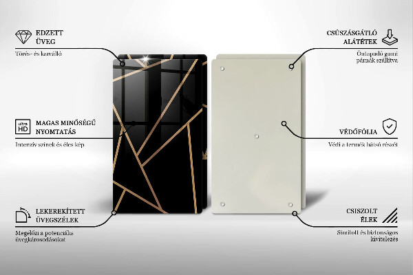Tagliere in vetro temperato Astrazione nera