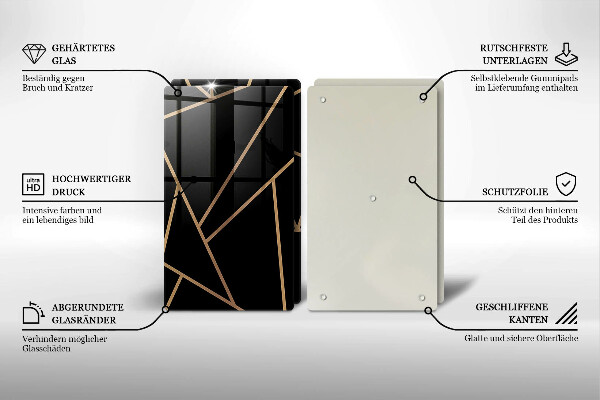 Tagliere in vetro temperato Astrazione nera