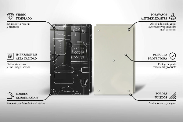Tagliere in vetro temperato Accessori da cucina dei cartoni animati
