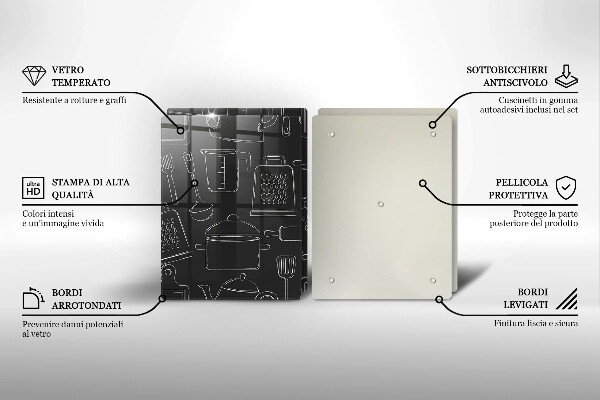 Tagliere in vetro temperato Accessori da cucina dei cartoni animati