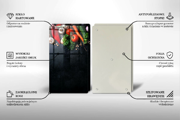 Tagliere in vetro temperato Verdure colorate