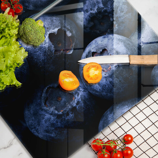 Tagliere in vetro temperato Primo piano di frutti di bosco