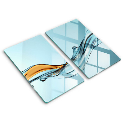 Tagliere in vetro temperato Acqua su sfondo blu