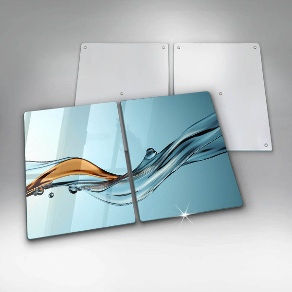 Tagliere in vetro temperato Acqua su sfondo blu