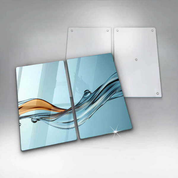 Tagliere in vetro temperato Acqua su sfondo blu