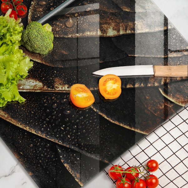 Tagliere in vetro temperato Foglia d'oro