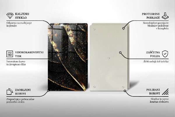 Tagliere in vetro temperato Foglia d'oro