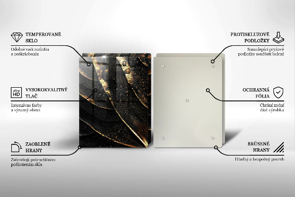 Tagliere in vetro temperato Foglia d'oro