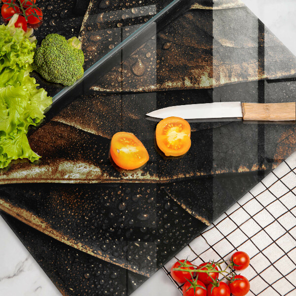 Tagliere in vetro temperato Foglia d'oro