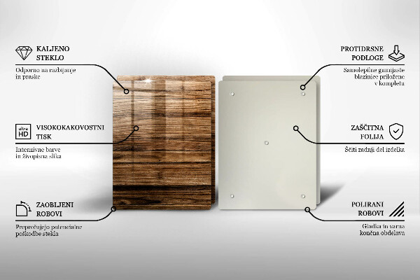 Tagliere in vetro temperato Struttura del legno