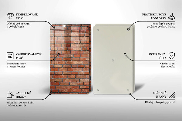 Tagliere in vetro temperato Muro di mattoni