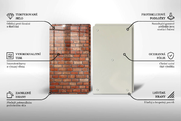 Tagliere in vetro temperato Muro di mattoni