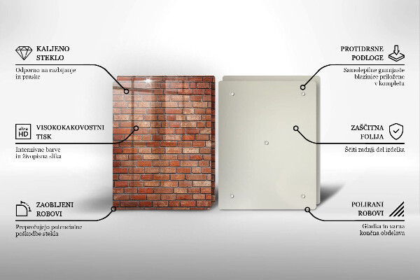 Tagliere in vetro temperato Muro di mattoni