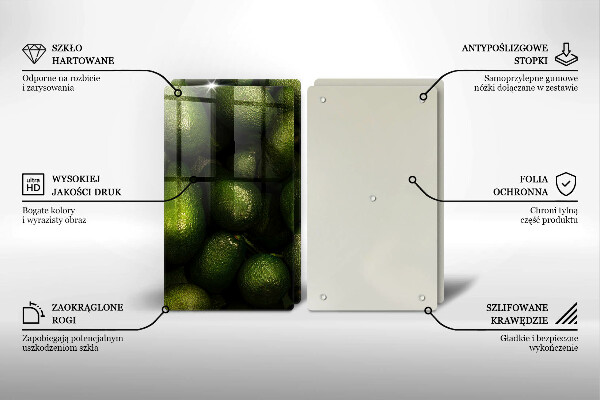 Tagliere in vetro temperato Frutto dell'avocado