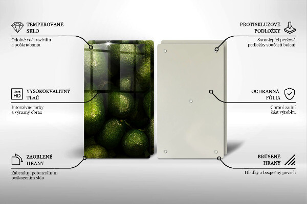 Tagliere in vetro temperato Frutto dell'avocado