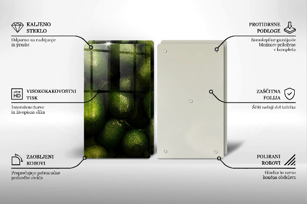 Tagliere in vetro temperato Frutto dell'avocado