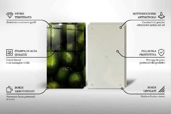 Tagliere in vetro temperato Frutto dell'avocado