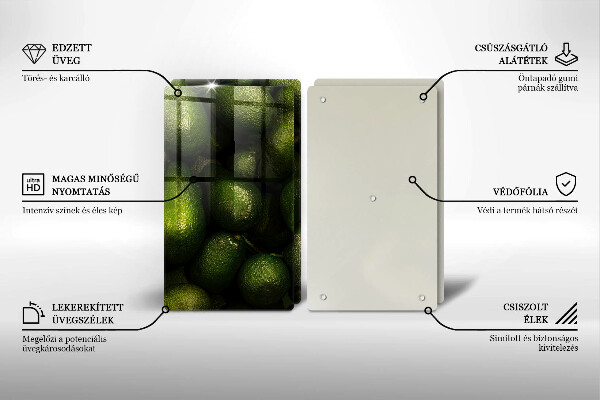 Tagliere in vetro temperato Frutto dell'avocado